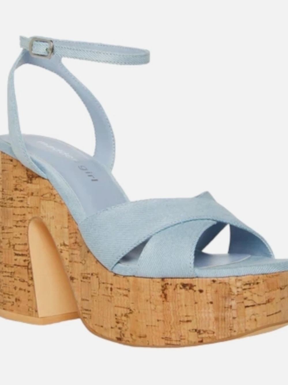 Madden Girl Light Blue Cork Platform Sandals